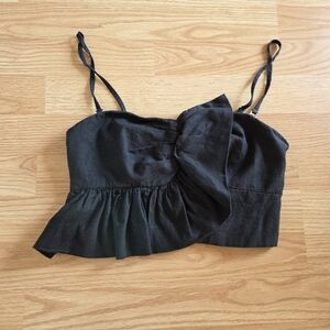 DYNAMITE Black Ruffle Camisole Top